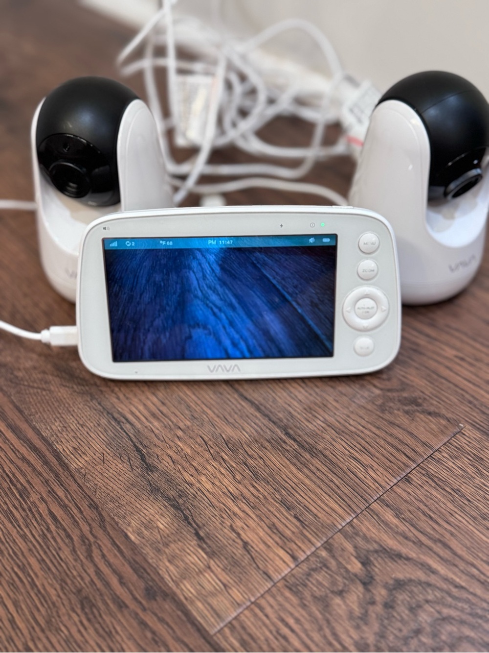 VAVA White Baby Monitor with Dual Cameras and 3.5" Display
